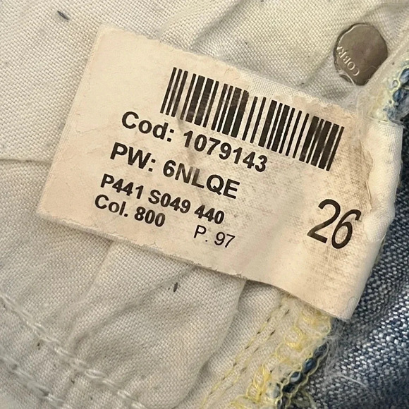 Dondup sz 26 Low Rise Bootcut Made in Italy Med Wash 2000s Yellow Detail Euro - Picture 9 of 12